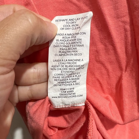 Michael Kors coral flowy dressy top tank shirt L large - Picture 6 of 7